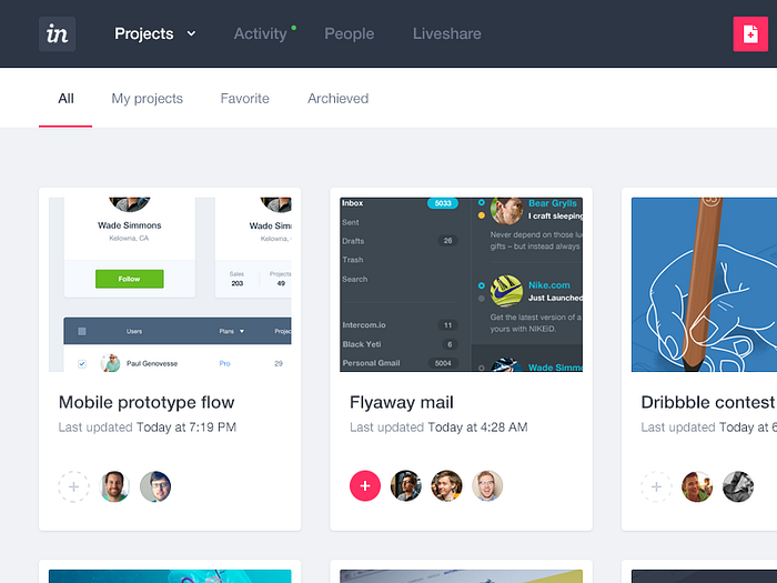 Invision app design evolution by Frantisek Kusovsky on Dribbble