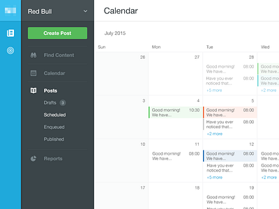 Calendar [wip] app calendar clean menu post select simple web webapp