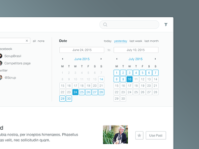 Feed with filters [wip] app calendar dashboard design interface minimal network product social ui web