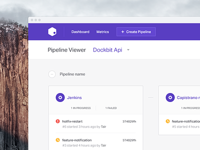 Dockbit app [wip] app card dashboard deploy flat interface menu pipeline simple ui web