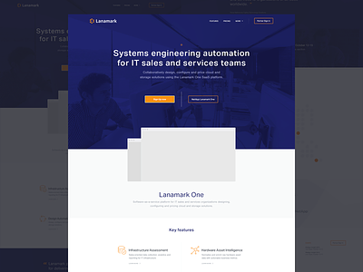 Landing page [wip] business cms engineering flat interface landing page purple simple software web website