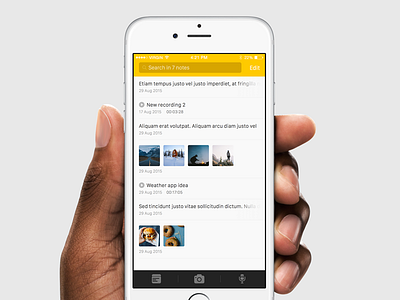 Notes app [wip] app apple interface ios iphone mobile notes photo simple ui voice
