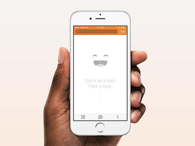 Empty feed app apple feed interface ios iphone mobile notes orange ui ux voice