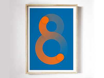 8 8 blue decoration eight gradient home house illustration number orange poster spiral