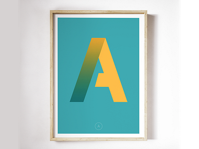 A a gradient green illustration letter poster simple word yellow