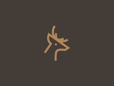 Buck mark II animal branding buck deer logo mark outline