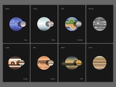 Planets / Moons poster series illustration illustrator moon planet poster print solar space