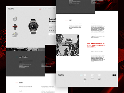 Layout exploration II. automotive commerce ecommerce editorial grid landing layout photography product watch web website