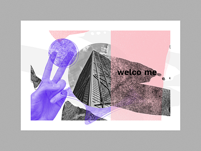 Welco me abstract branding card employee illustration invite office print welcome