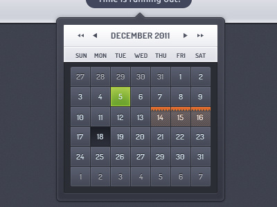 Calendar blue calendar color date dates green grey hover navigation orange selected state ui ux web website