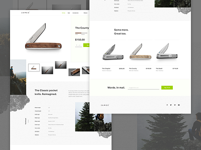 layout exploration commerce ecommerce grid knife landing layout outdoor page shop web website