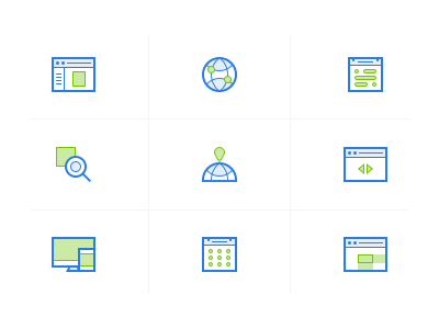 Icons browser calendar globe icon iconset landing marketing page pin responsive startup web