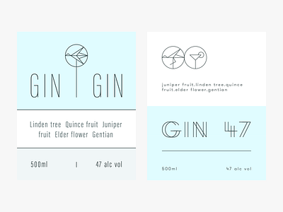 Gingin label X alcohol blue bottle brand branding gin identity label logo mark symbol thin