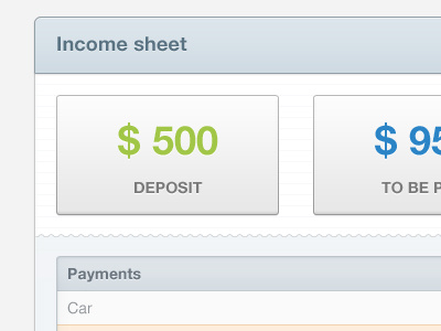 Income sheet d
