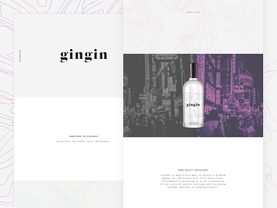 GinGin web alcohol bottle brand branding drink gin identity label packaging symbol web website