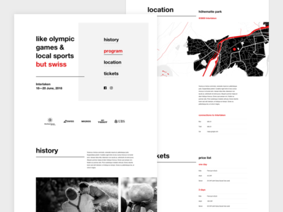 Web clean festival grid landing layout menu page simple swiss typography website