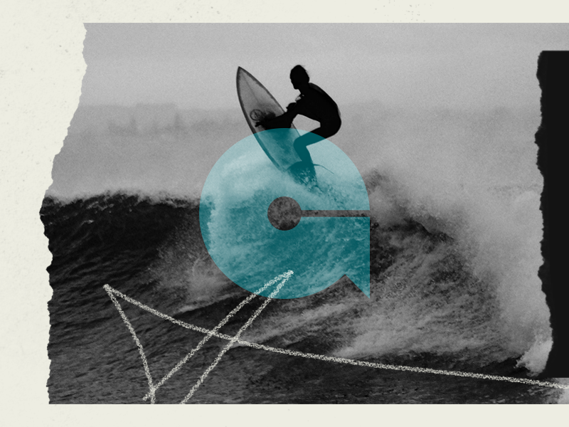 🏄♂️ outdoor surf board wave startup identity letter g symbol branding logo mark
