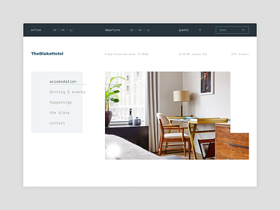 Layout exploration accommodation booking brand branding clean editorial exploration grid hotel landing layout page photography typography web website