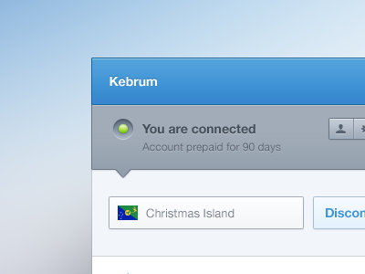 Kebrum App app blue button grey interaction interface mac on win