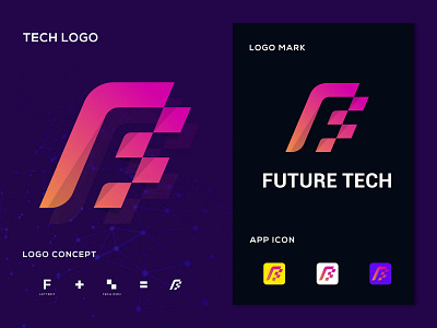 Technology Logo (future tech) branding digital tech f tech future tech modern digital tech modern tech tech branding tech icon tech logo tech symbol