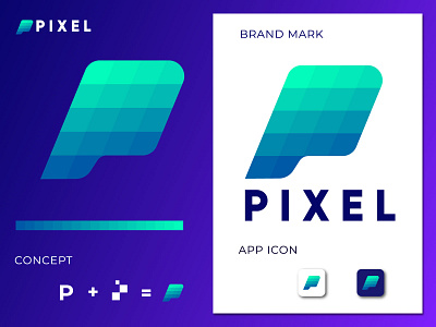 pixel logo design, modern logo. branding gradient gradient logo logo logo design modern logo