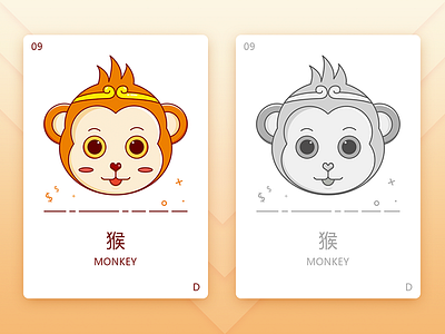 Chinese Zodiac Sign-Monkey design illustration ui