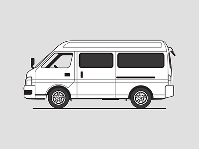 Campervan Draft bus campervan car draft illustration van vector