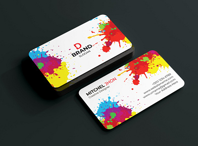stylist business card - colorful business card 3d animation branding business card background business card ideas business card template business standard card design graphic design illustration logo motion graphics ui