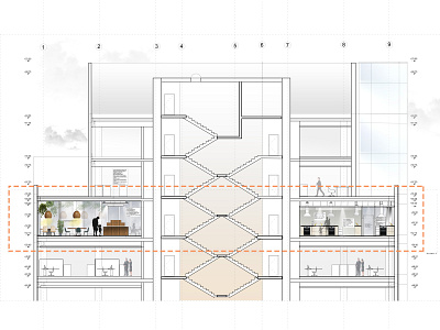 VEGAN RESTAURANT- SECTION autocad design green greenhouse interior architecture photoshop restaurant vegan vegan food