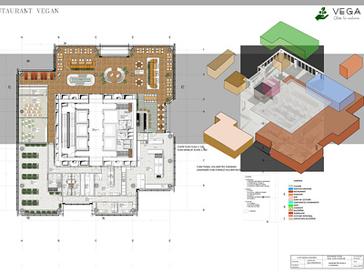 VEGAN RESTAURANT concept conference room design drawing green greenhouse interior interior architecture photoshop restaurant