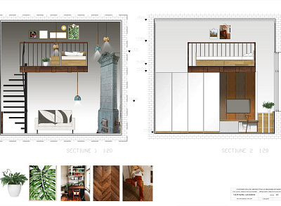 CAMPUS room design colage concept design green interior interior architecture proposal