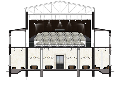 THEATER - front section autocad design interior interior architecture photoshop theater design theatre