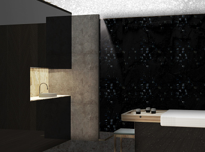 SPA- massage room 3dsmax dark design interior interior architecture rander spa space
