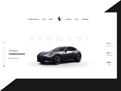 Ferrari Website (Redesign) designist ferrari home page landing page redesign webpage website