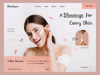 Bio Cosmetics Shop Website Home Page arrubell beauty design designist designistpro marjia skincareapp skincarewebui ui webuikit
