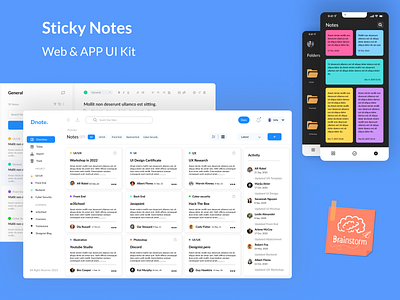 Sticky Notes Web & App UI Kit ui8
