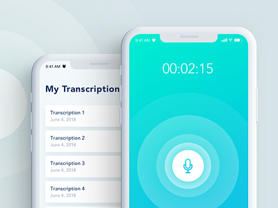 Transcribere app clean gradient minimal record transcribe voice memo
