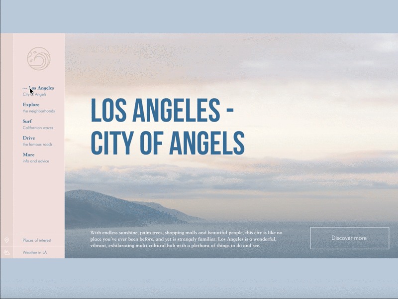 LA Guide animation guide hover la parallax principle travel web website