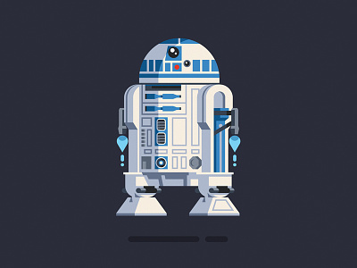 R2-D2 character design flat geometric illustration movie r2d2 robot starwars vector
