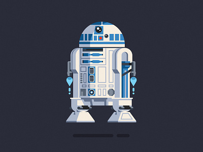 R2-D2 character design flat geometric illustration movie r2d2 robot starwars vector