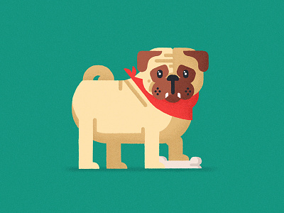 Lil' doggo character cute dog flat geometric pet pug texture vector