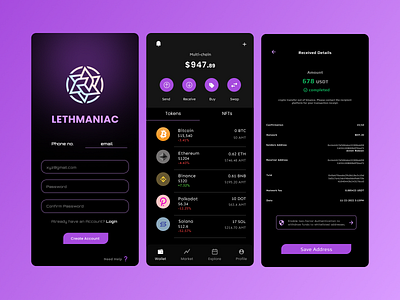 Decentralized Crypto Wallet exchange ui uiux web3