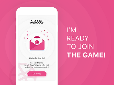 Hello Dribbble! 1st shot app first hello invitation simple