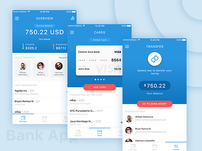 Bank App bank bank app design mobile app photoshop ui ux