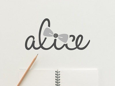 Alice Logo Design baby black and white brand branding cute design identity kids lettering logo logotype toy