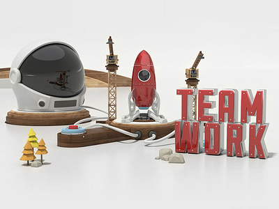 Build 2015 - Team Work Animation 3d animation outdoor rocket text