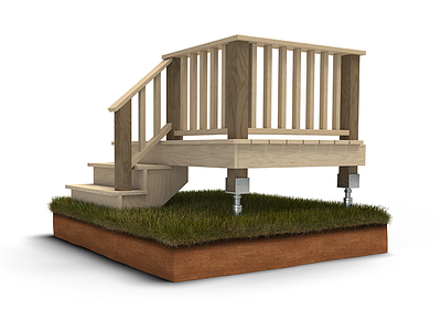 3d Cross-Section -- EZPost Solution 3d cross section deck dirt grass ground