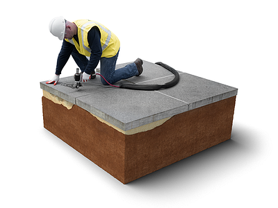 3d Cross-Section -- PolyLevel Solution 3d concrete cross section ground foam lift polylevel slab