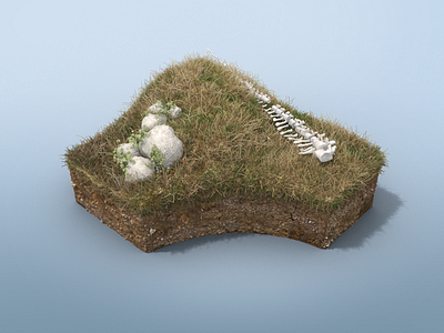 Dino Dig Grass Environment 3d app bones dinosaur environment excavation grassland interactive microsoft surface
