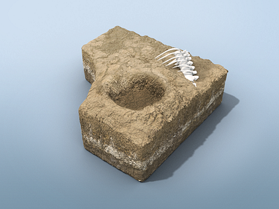 Dino Dig Crater Environment 3d app bones crater dinosaur environment excavation interactive microsoft surface
